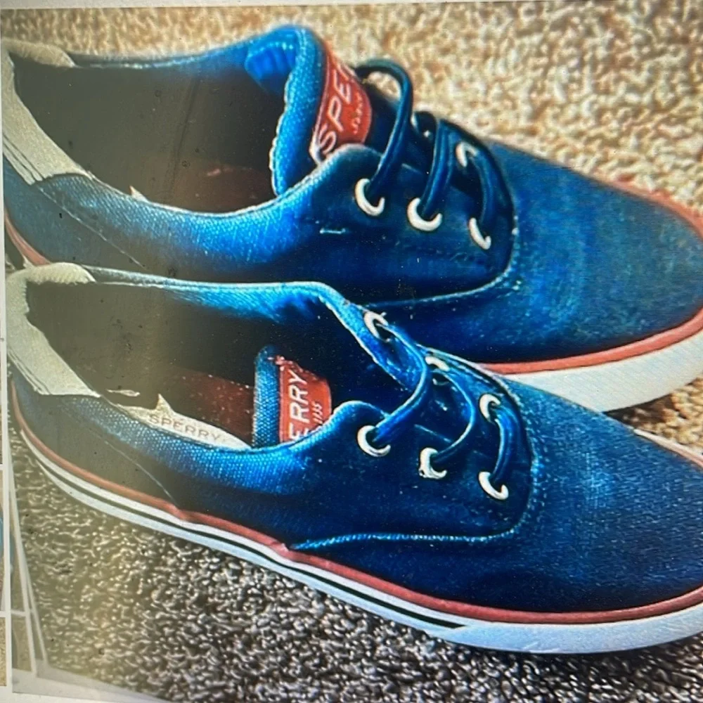 Sperry Navy Blue Canvas boat shoes 10